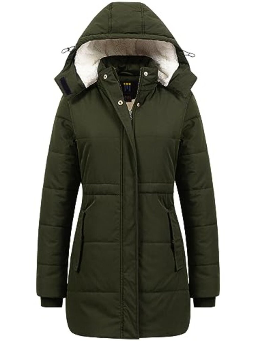Womens Thicken Sherpa Winter Coat Puffy Warm Snow Jacket Removable Hood